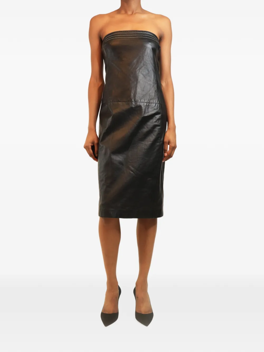 Ralph Lauren Vintage strapless lace-up midi dress - Black