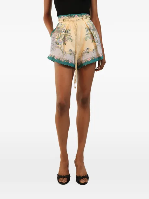 ZIMMERMANN Indra printed linen shorts