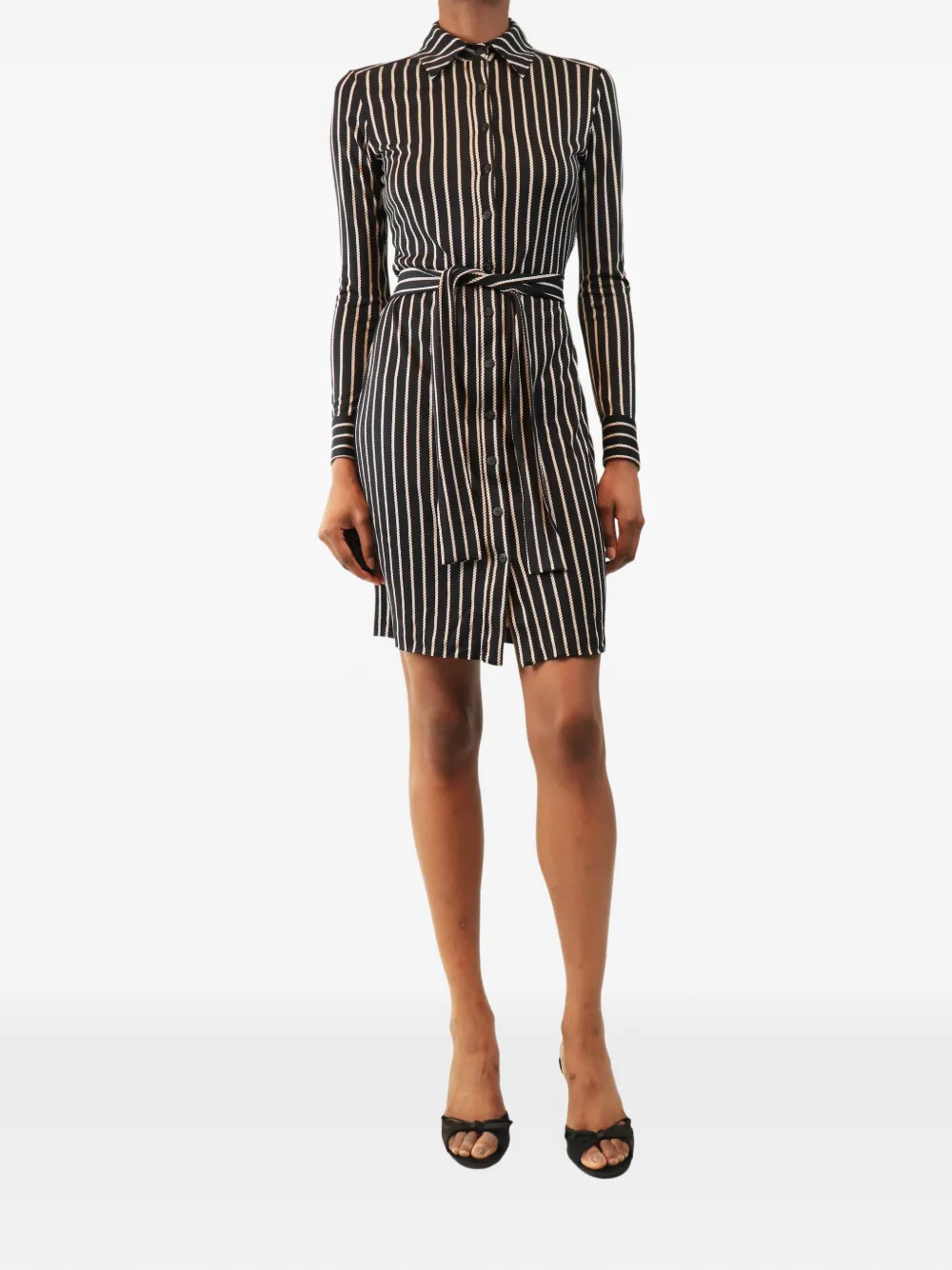 Diane Von Furstenberg Vintage striped mini dress - Black