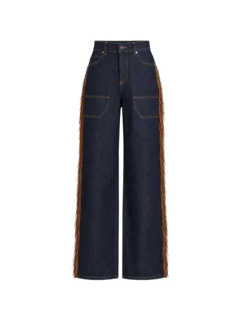 Soeur et Frères fringe-trimmed wide-leg jeans