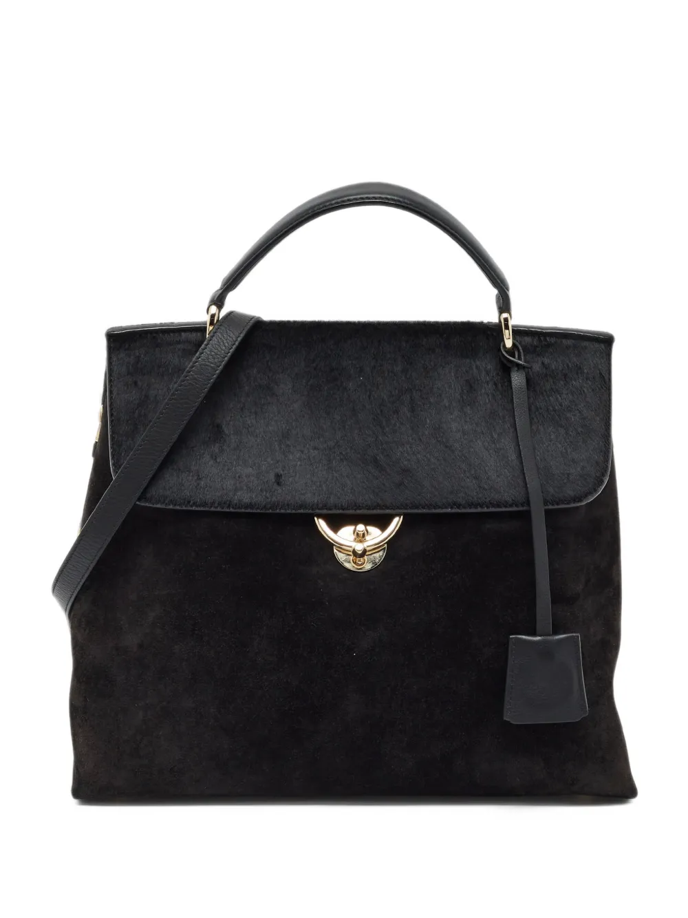Ferragamo Pre-Owned suede calf hair tote bag - Nero