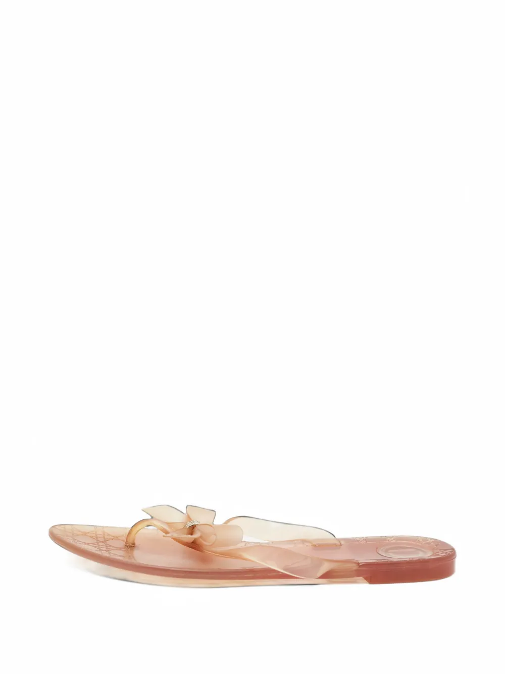 Christian Dior Pre-Owned Glossy bow-detail sandals - Orange