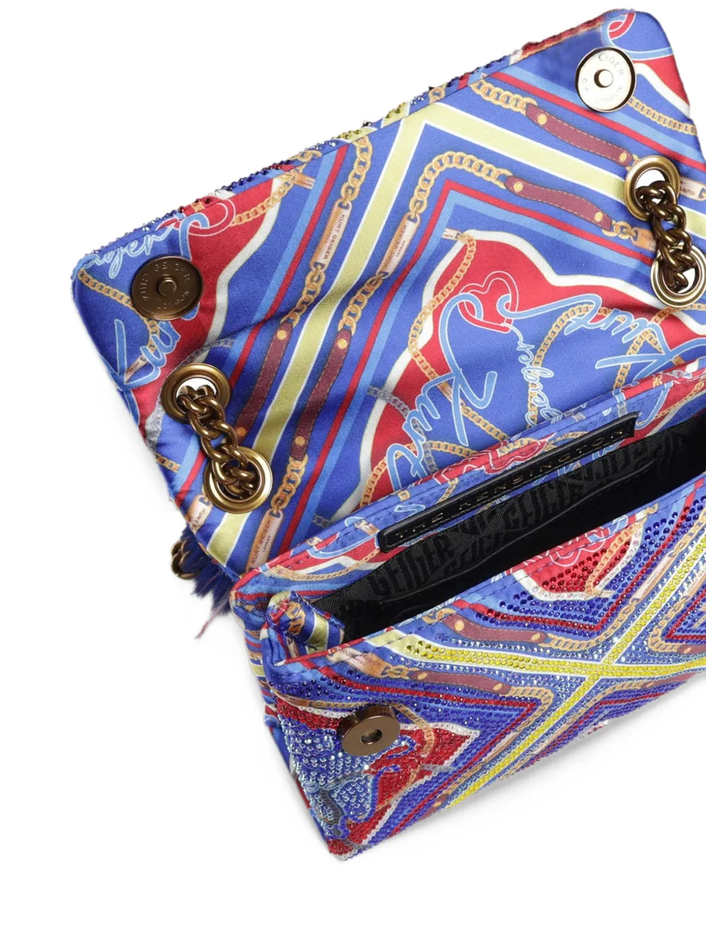 Kurt Geiger London Kensington crystal-embellished shoulder bag Blauw
