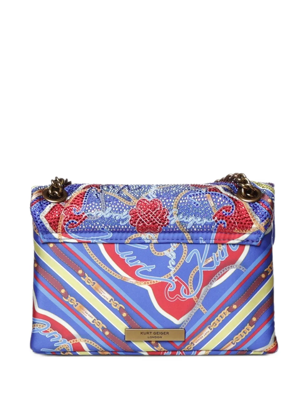 Kurt Geiger London Kensington crystal-embellished shoulder bag Blauw