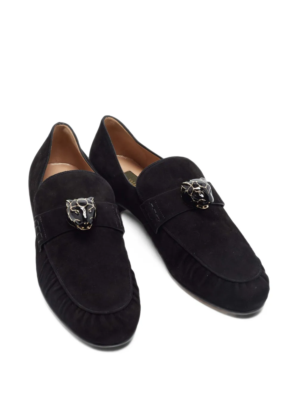 Valentino Garavani Pre-Owned Panther suede loafers - Nero