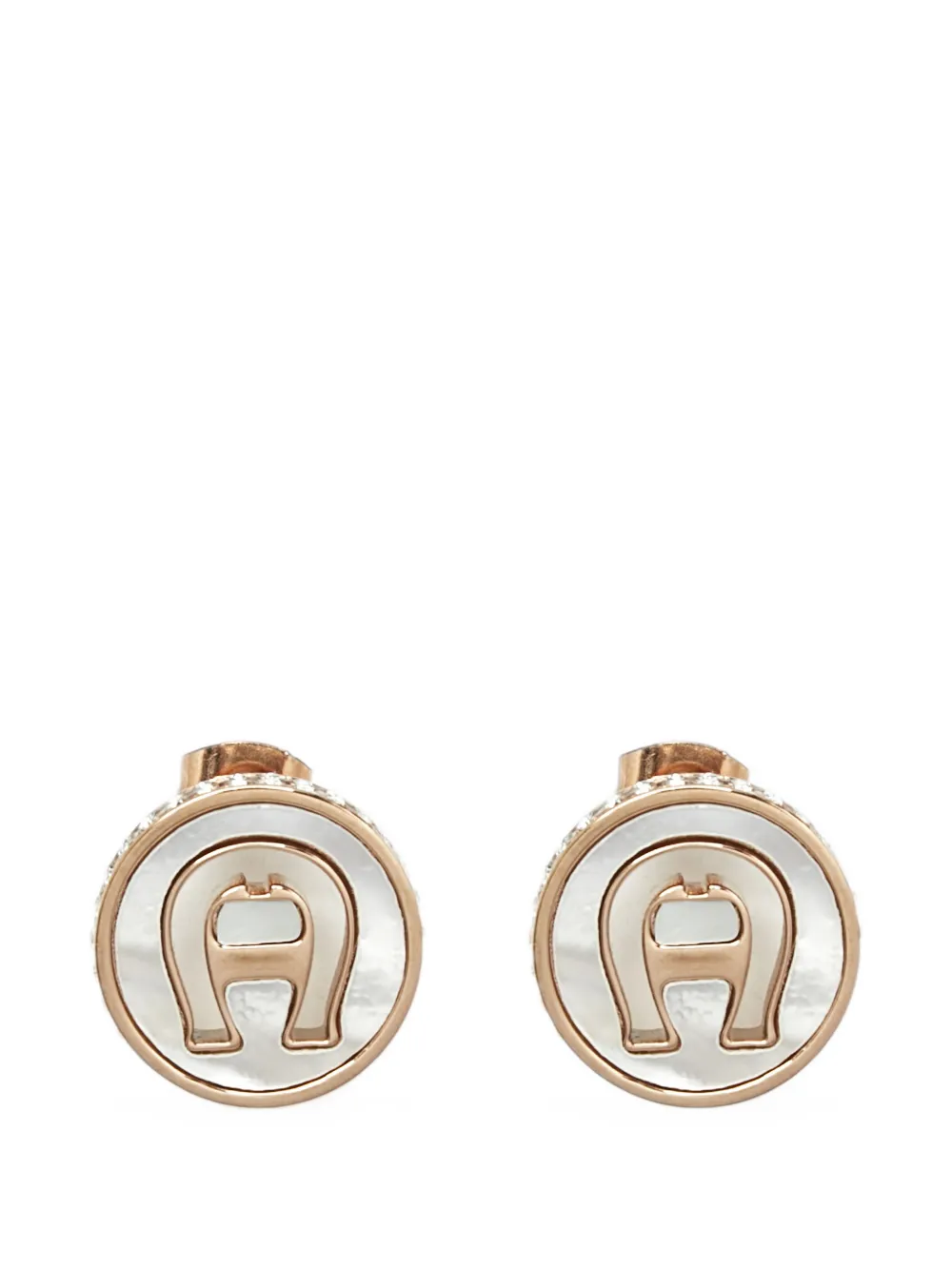 Aigner Kids mother-of-pearl crystal earrings - Rosa