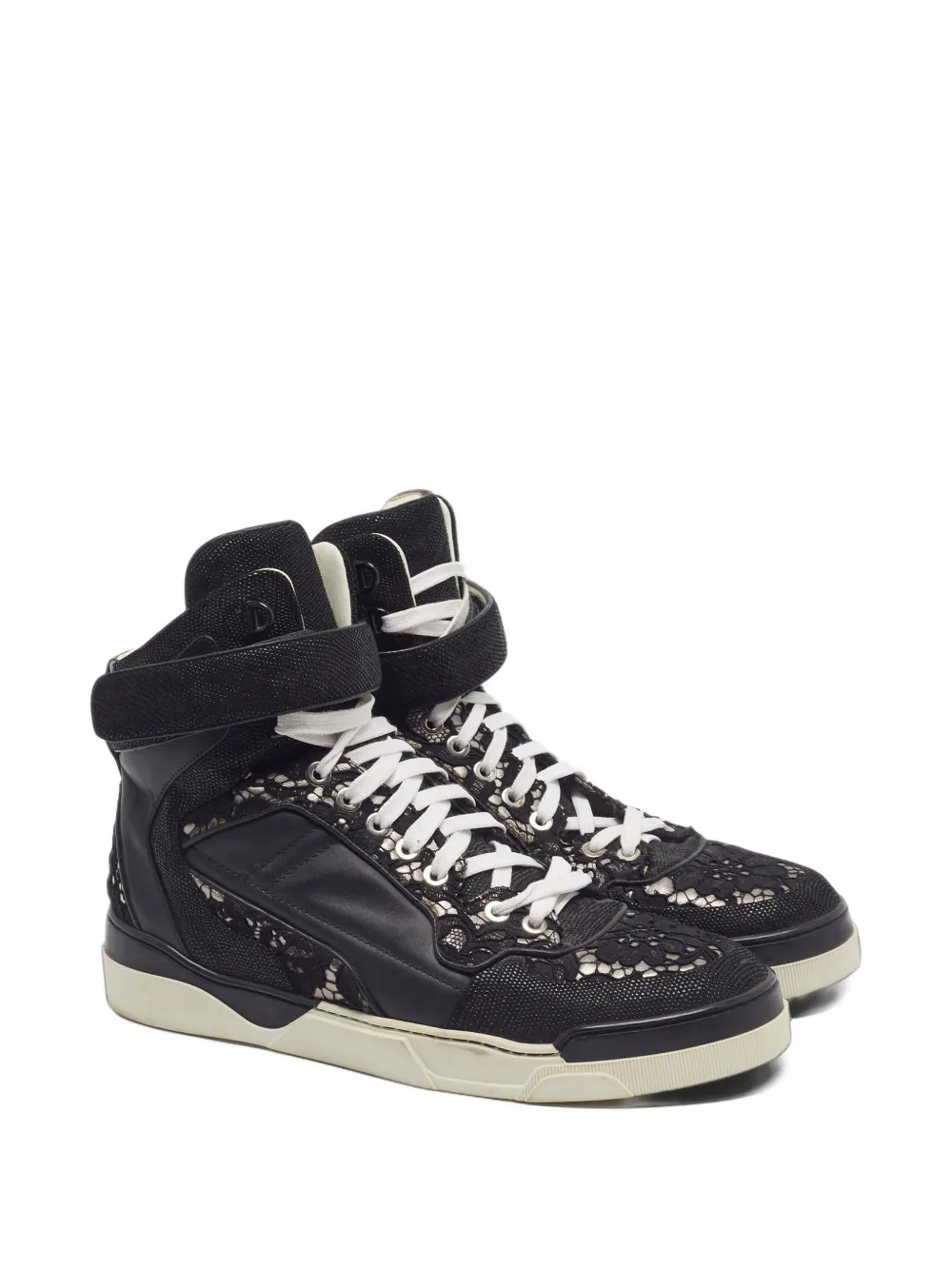 Givenchy Pre-Owned Tyson floral-lace sneakers - Nero