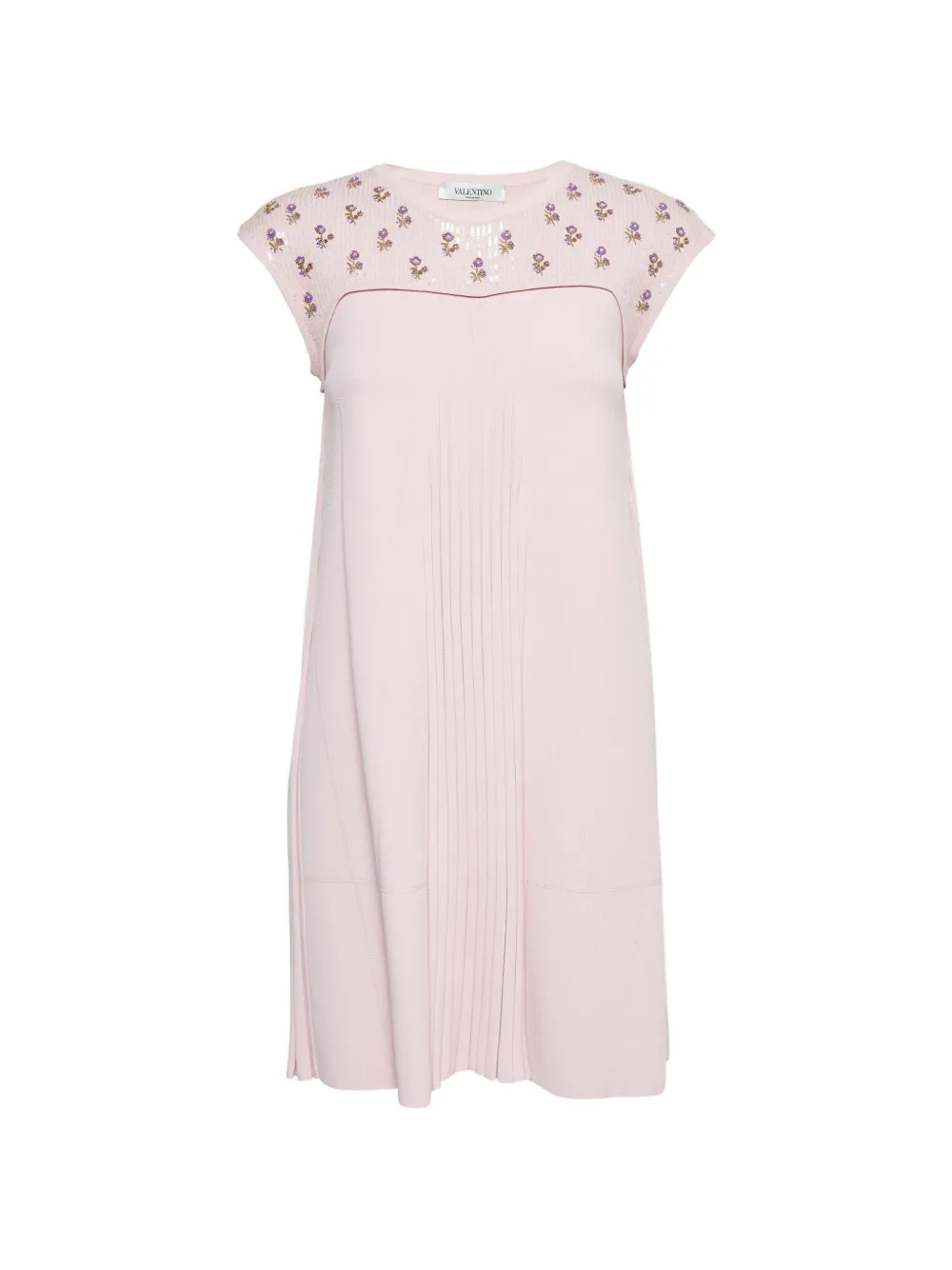 Valentino Garavani Pre-Owned floral-embellished stretch-knit mini dress - Rosa