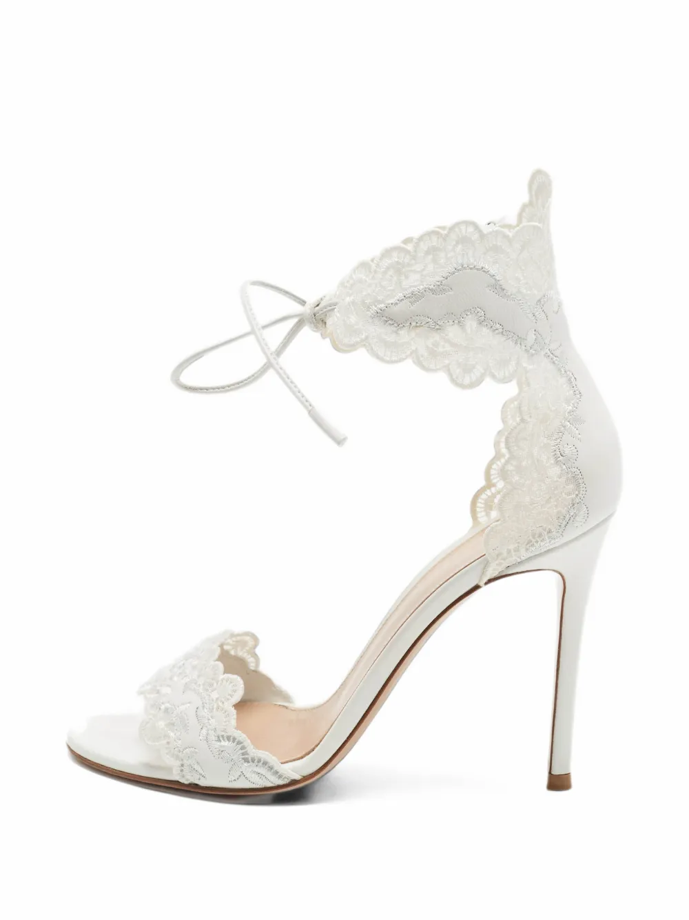 Gianvito Rossi Evie lace-trim sandals - White