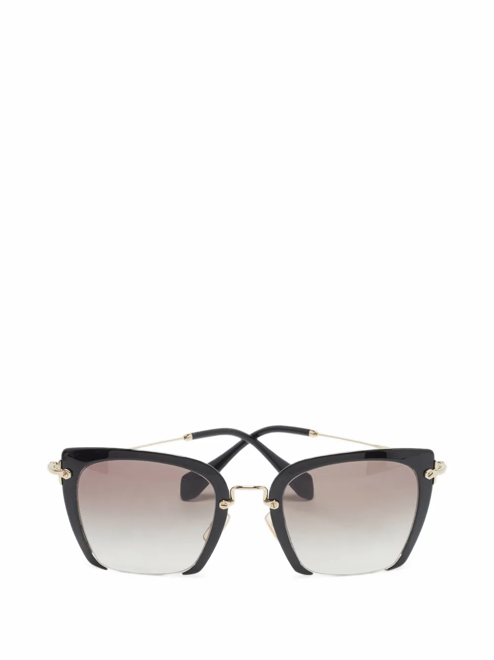 Miu Miu Pre-Owned half-rim cat-eye sunglasses - Nero