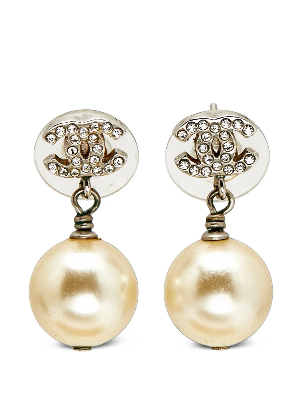 CHANEL Pre-Owned CC faux-pearl earrings - Argento