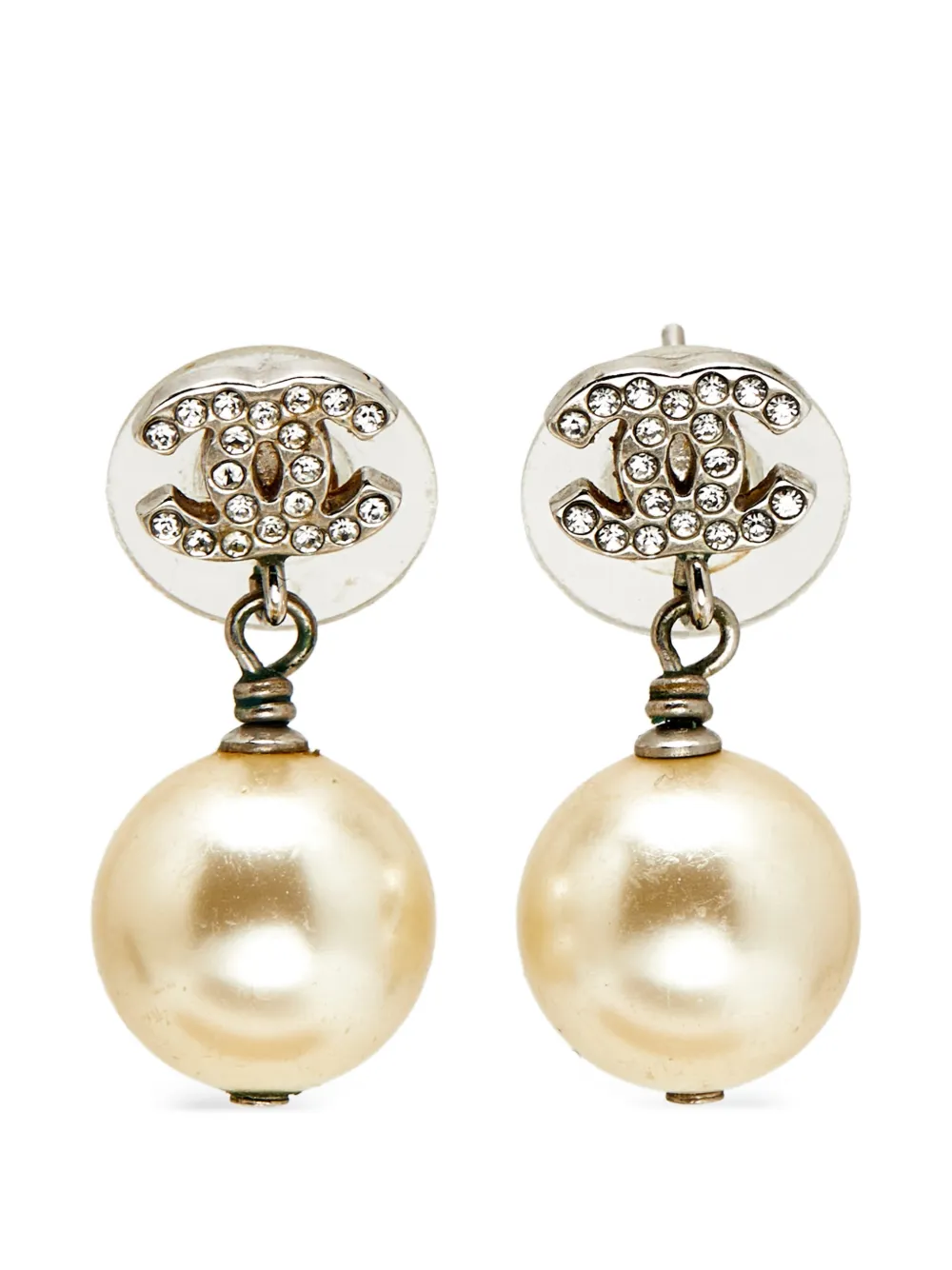 CHANEL Pre-Owned CC faux-pearl earrings - Argento