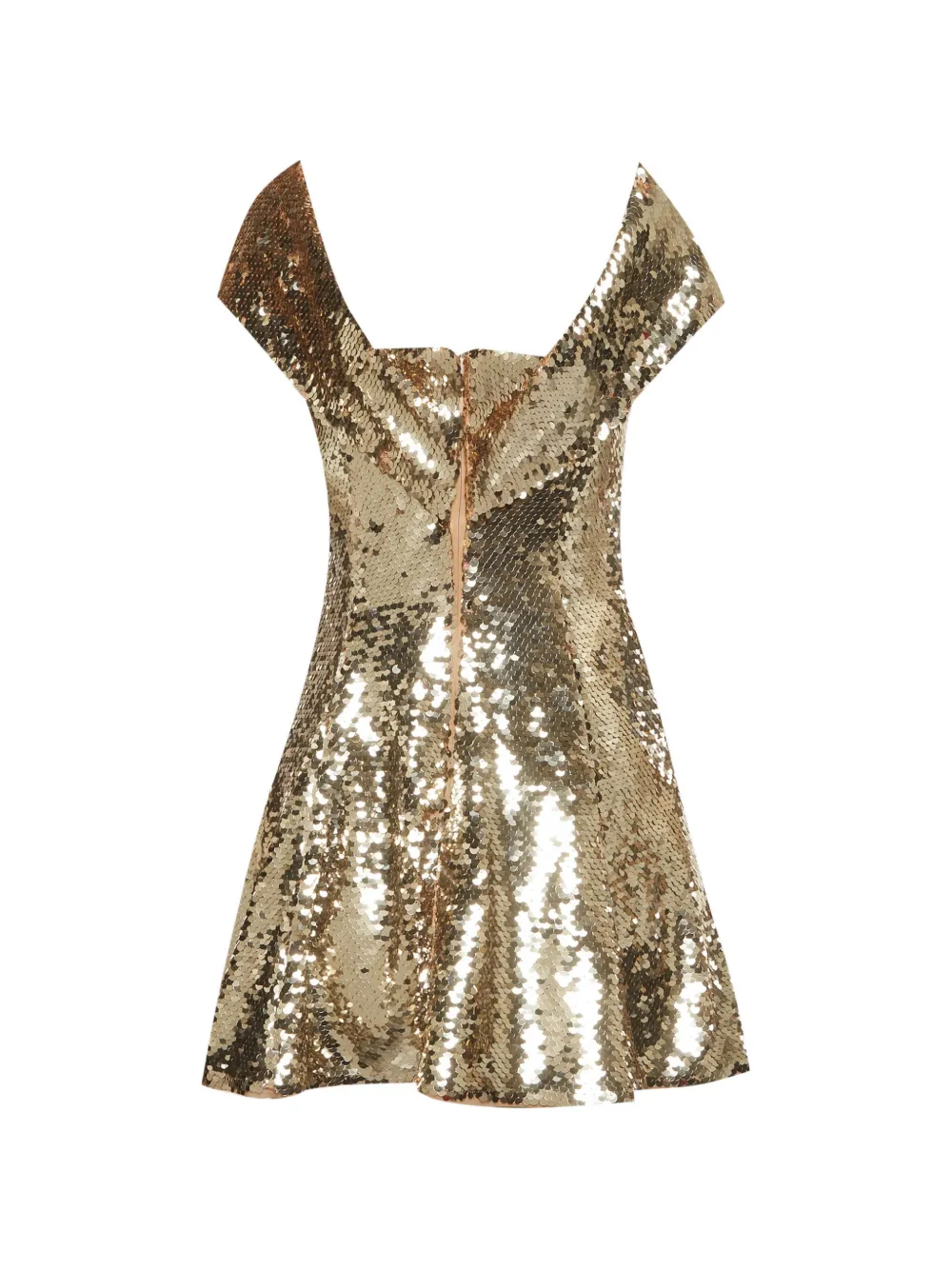 Self-Portrait sequin off-shoulder mini dress - Gold