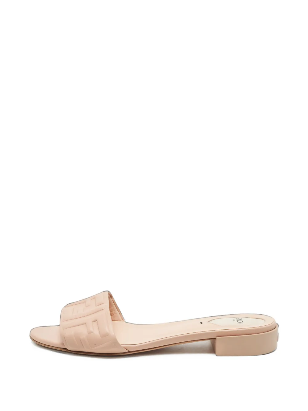 Fendi Pre-Owned FF logo embossed leather sandals - Pink