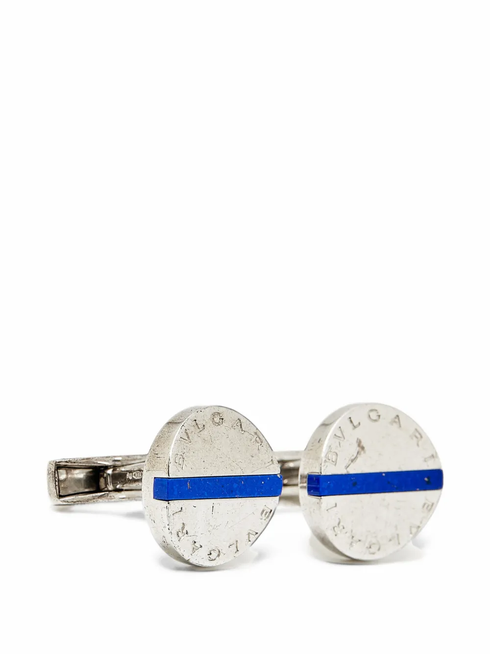 Bvlgari Pre-Owned lapis lazuli cufflinks in Silver