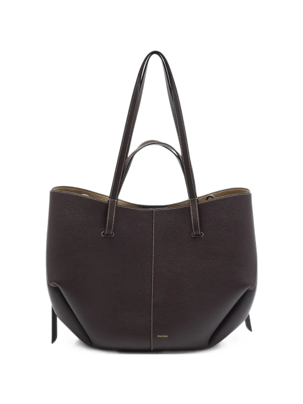 Polène grand cabas Cyme en cuir - Marron Polène grand cabas Cyme en cuir - Marron
