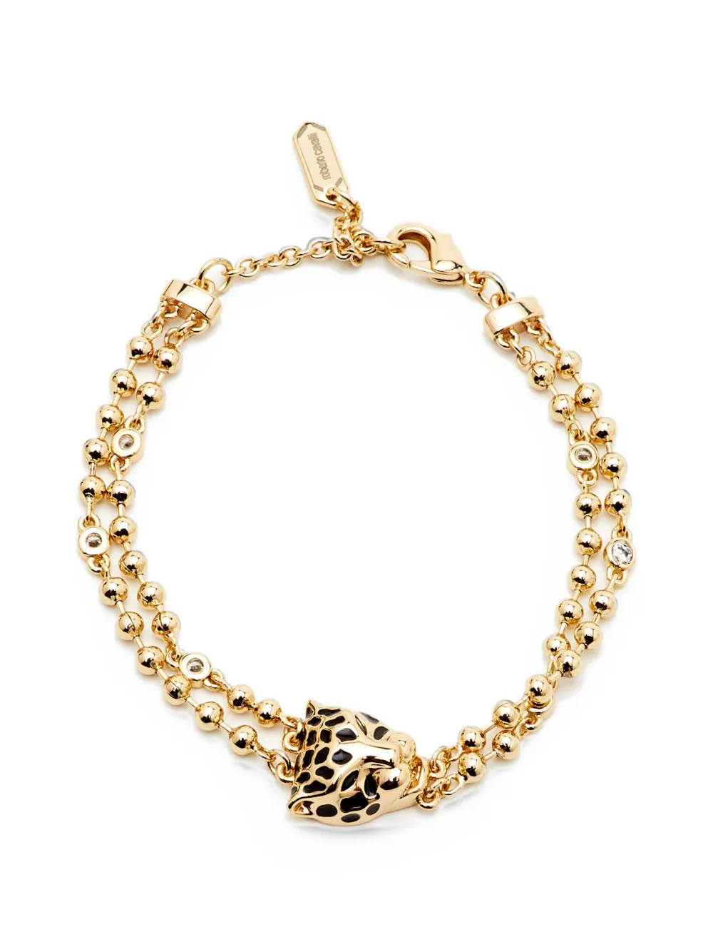 Roberto Cavalli Vintage panther-head double-beaded bracelet - Oro
