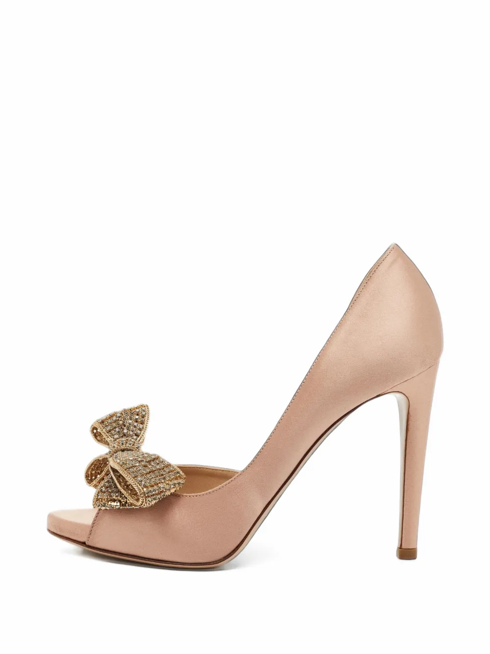 Valentino Garavani Pre-Owned Couture crystal-embellished peep-toe pumps - Oro