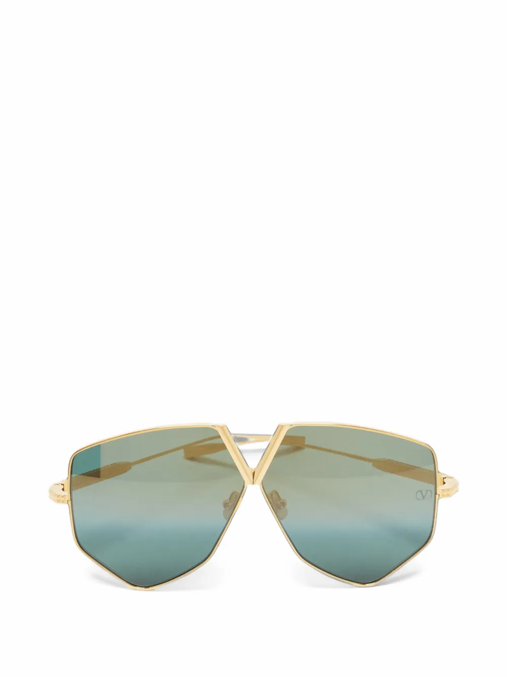 Valentino Garavani Pre-Owned V Hexagon geometric sunglasses - Oro