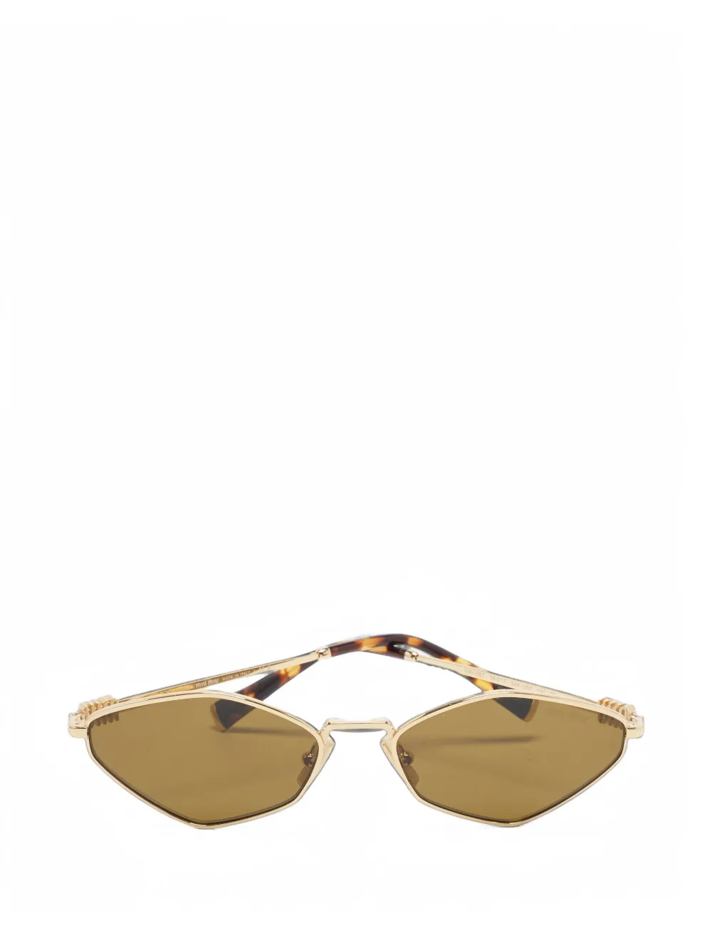Miu Miu Pre-Owned geometric frame sunglasses - Oro