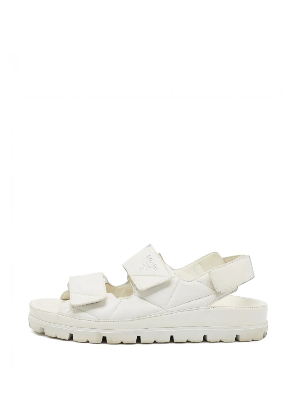 Prada Pre-Owned quilted slingback sandals - White