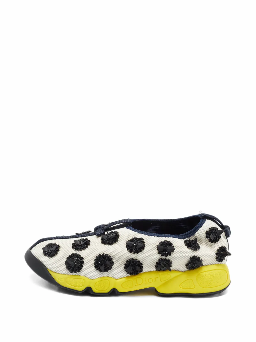 Christian Dior Pre-Owned Dior Fusion floral-embellished sneakers - Blanc