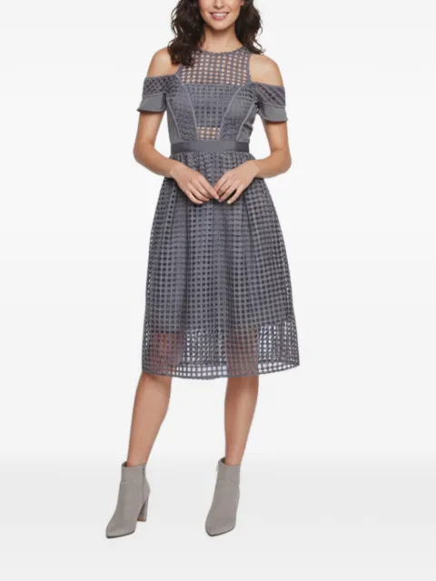 Self-Portrait Stardust grid lace mini dress