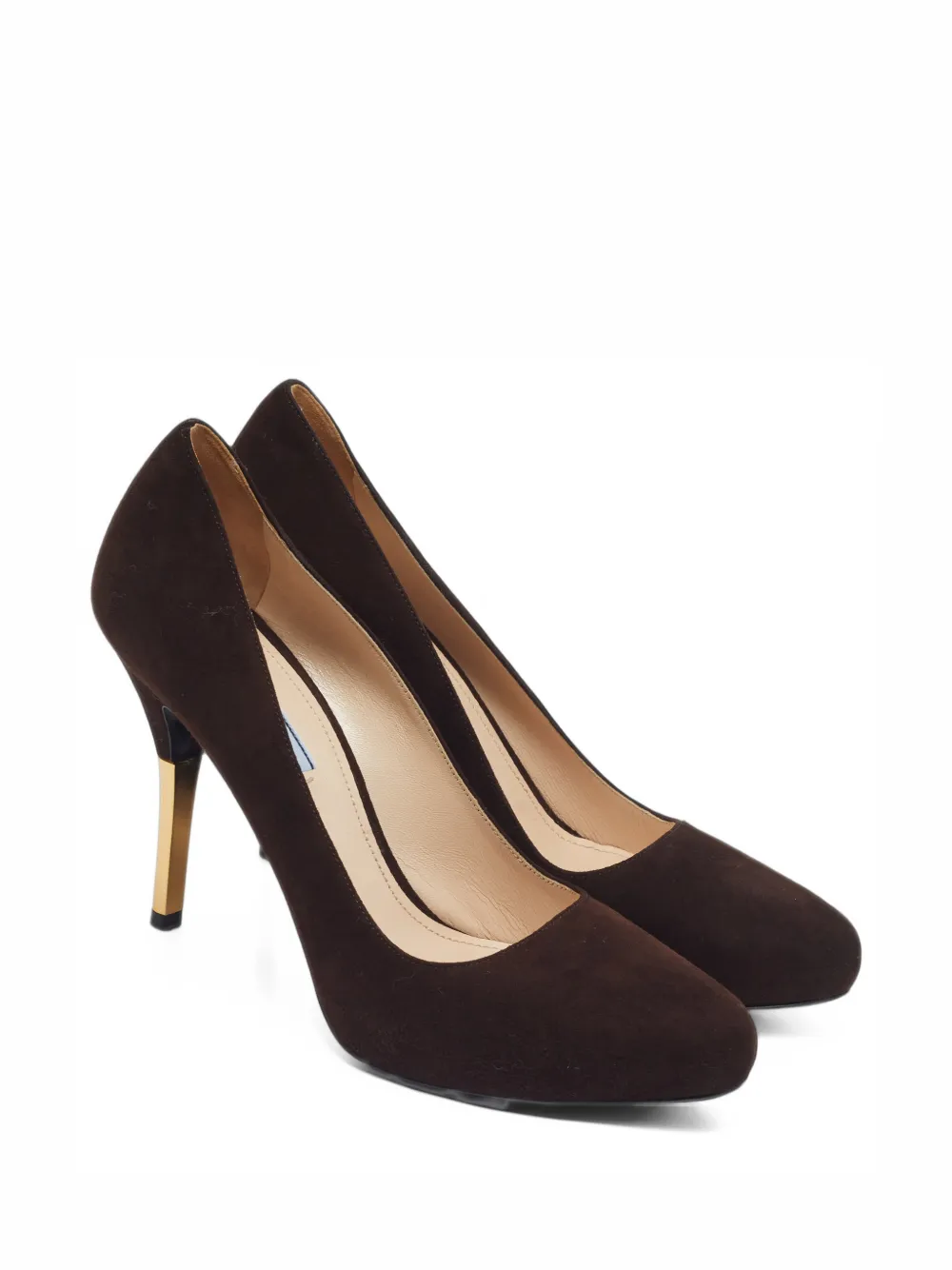 Prada Pre-Owned almond-toe platform pumps - Marrone