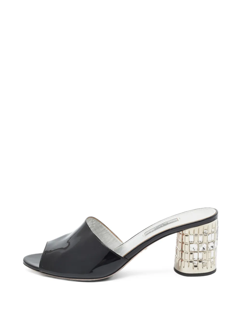 Prada Pre-Owned crystal-embellished block-heel sandals - Noir Prada Pre-Owned crystal-embellished block-heel sandals - Noir