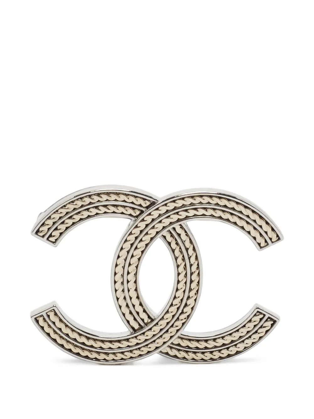 CHANEL Pre-Owned CC turn-lock brooch - Argento