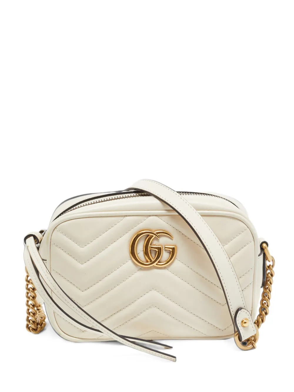 Gucci Pre-Owned mini GG Marmont matelassé cross body bag - Bianco