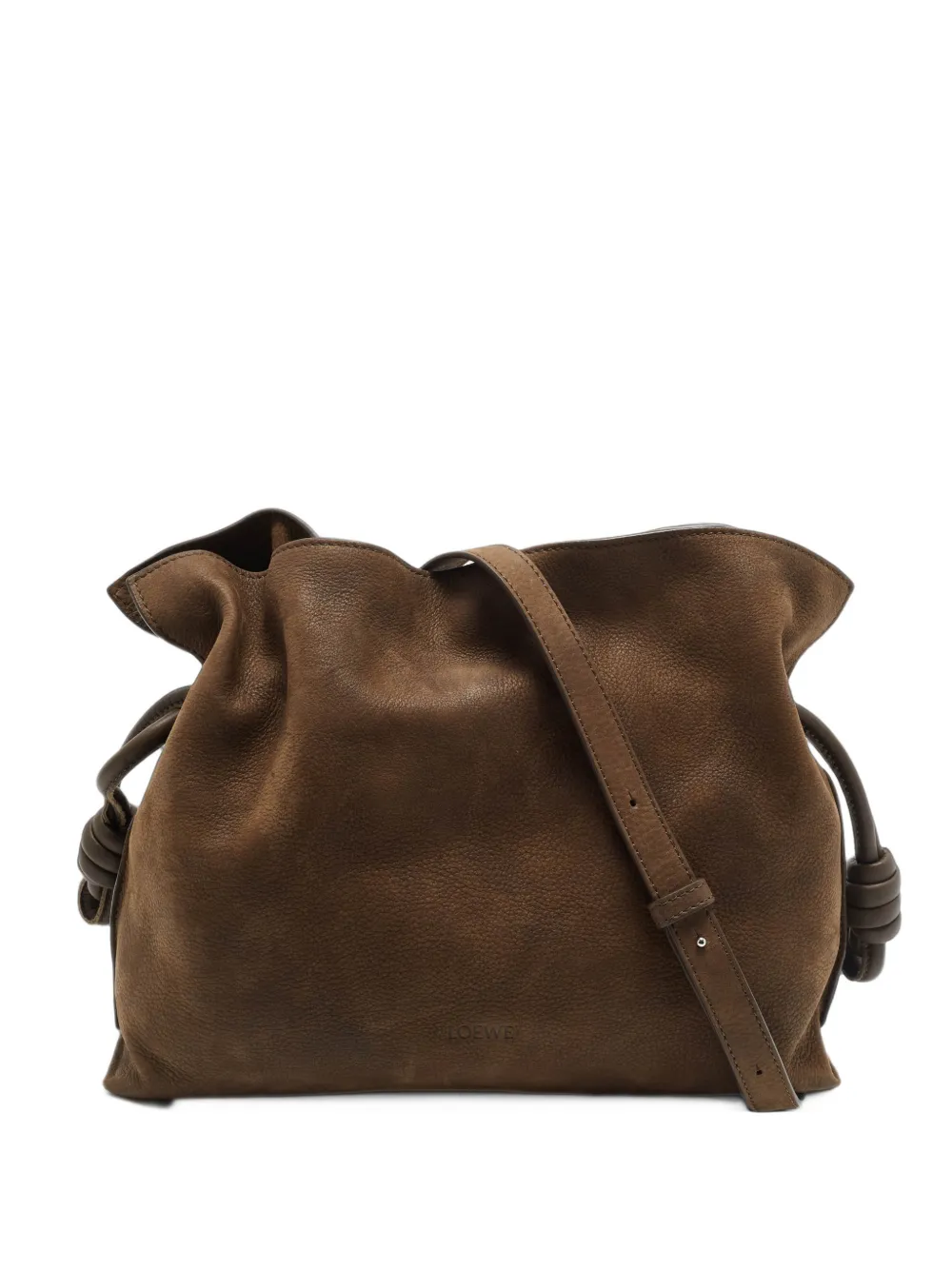 Loewe Pre-Owned 2025 medium Flamenco knot-detail clutch bag - Marrone