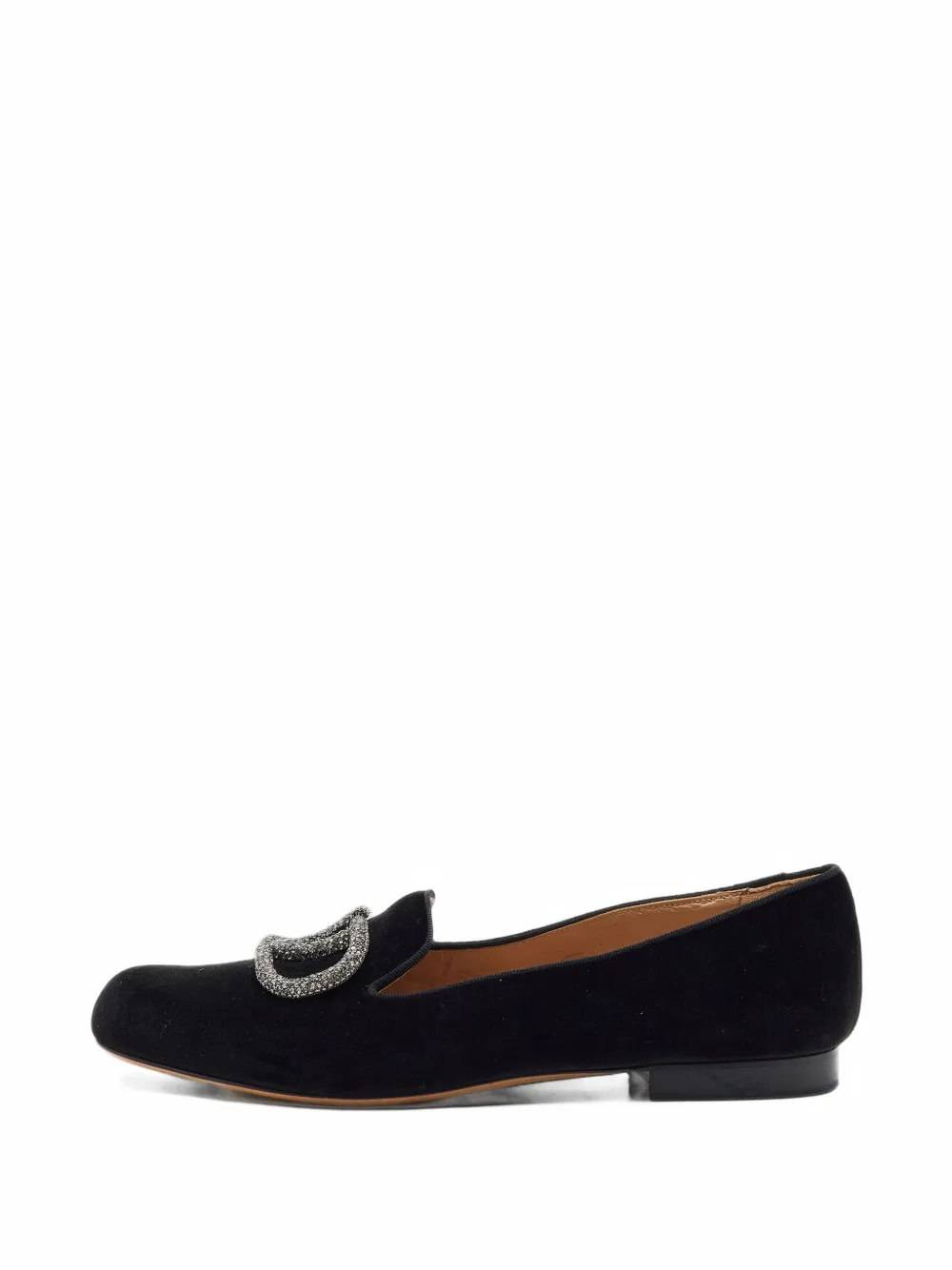 Valentino Garavani Pre-Owned VLogo crystal-embellished slippers - Nero