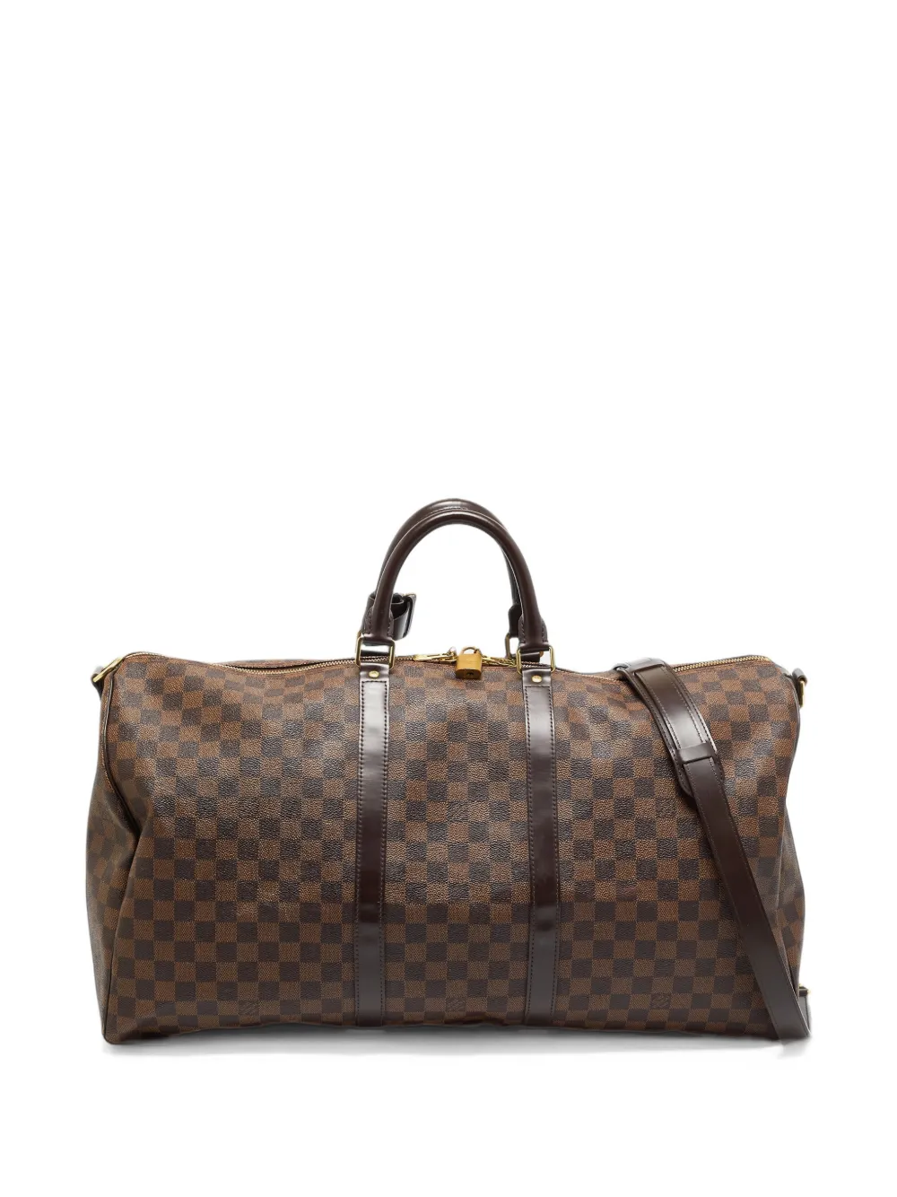 Louis Vuitton Pre-Owned 2016 55 Keepall Bandoulière check-pattern luggage - Marrone