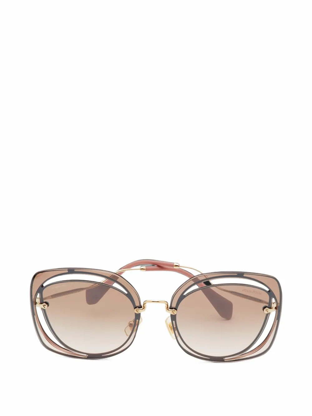 Miu Miu Pre-Owned Scénique cut-out sunglasses - Oro