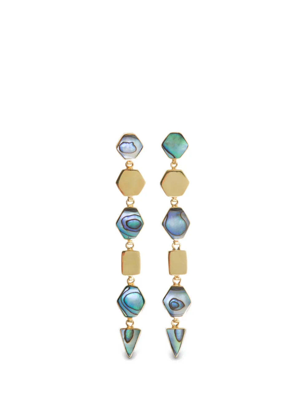 FREYA ROSE Warrioress Paua Armour drop earrings - Oro