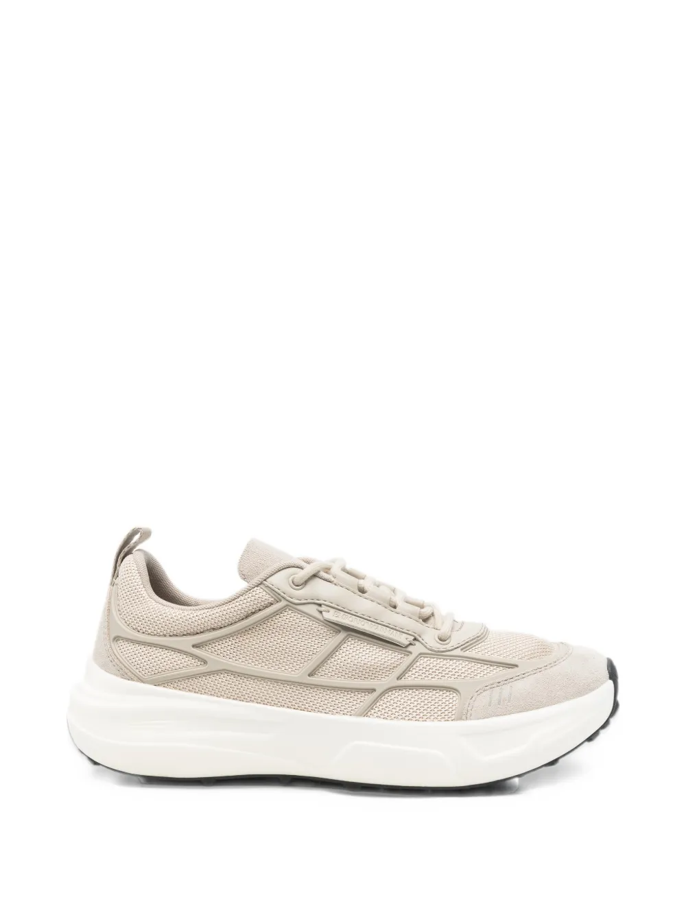 Emporio Armani mesh-panelled suede-trim sneakers - Toni neutri