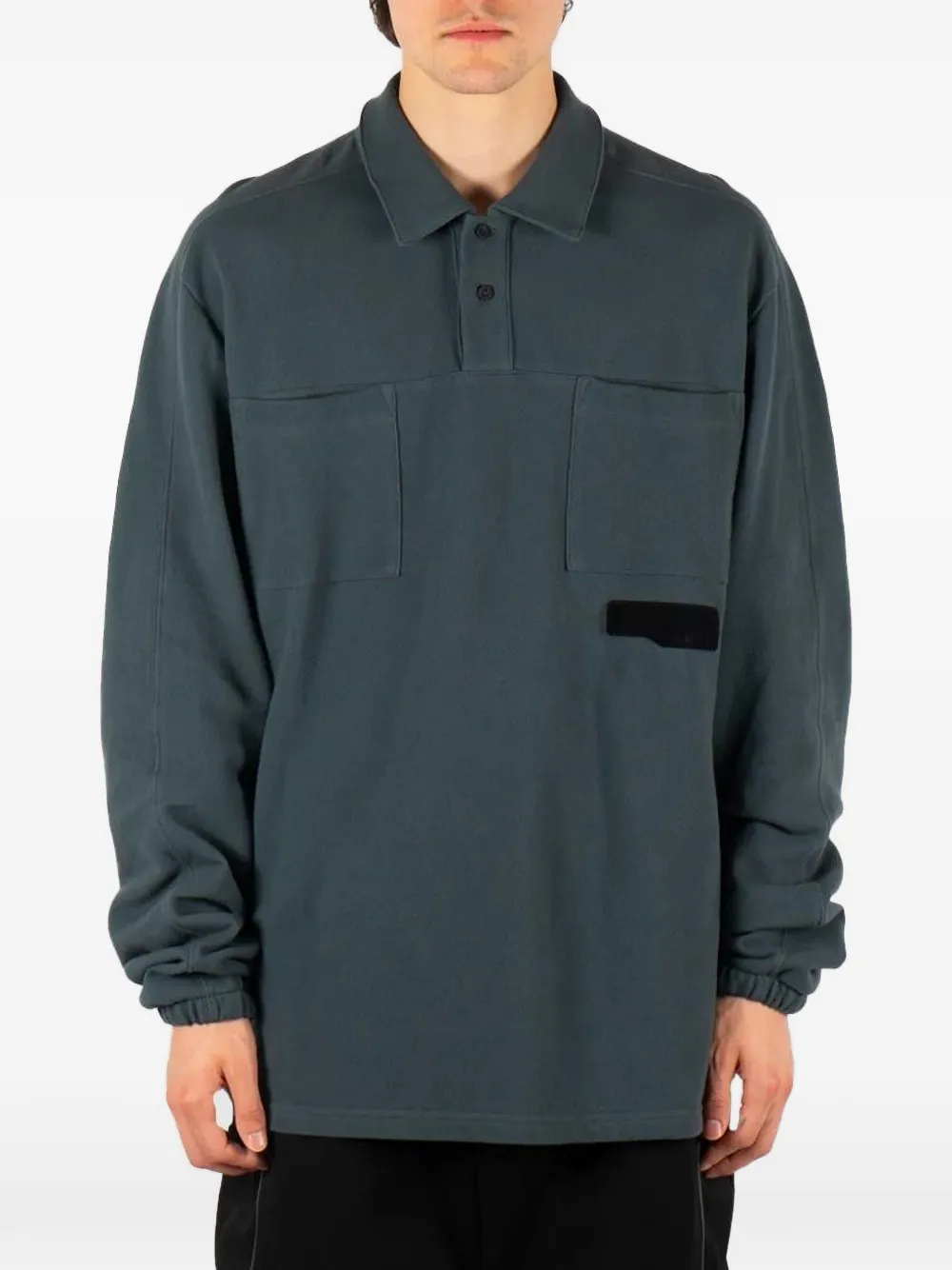 GR10K long-sleeve piqué polo shirt - Grigio