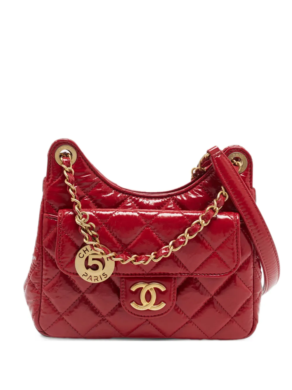CHANEL Pre-Owned small Wavy CC quilted crossbody bag - Rosso