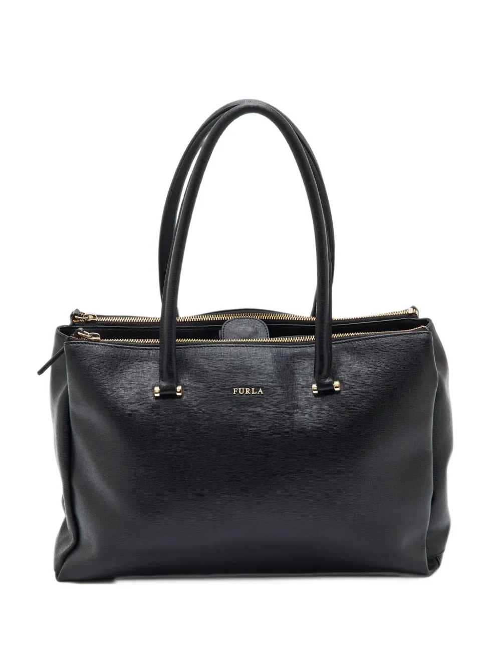 Furla Lotus Saffiano leather tote bag - Nero