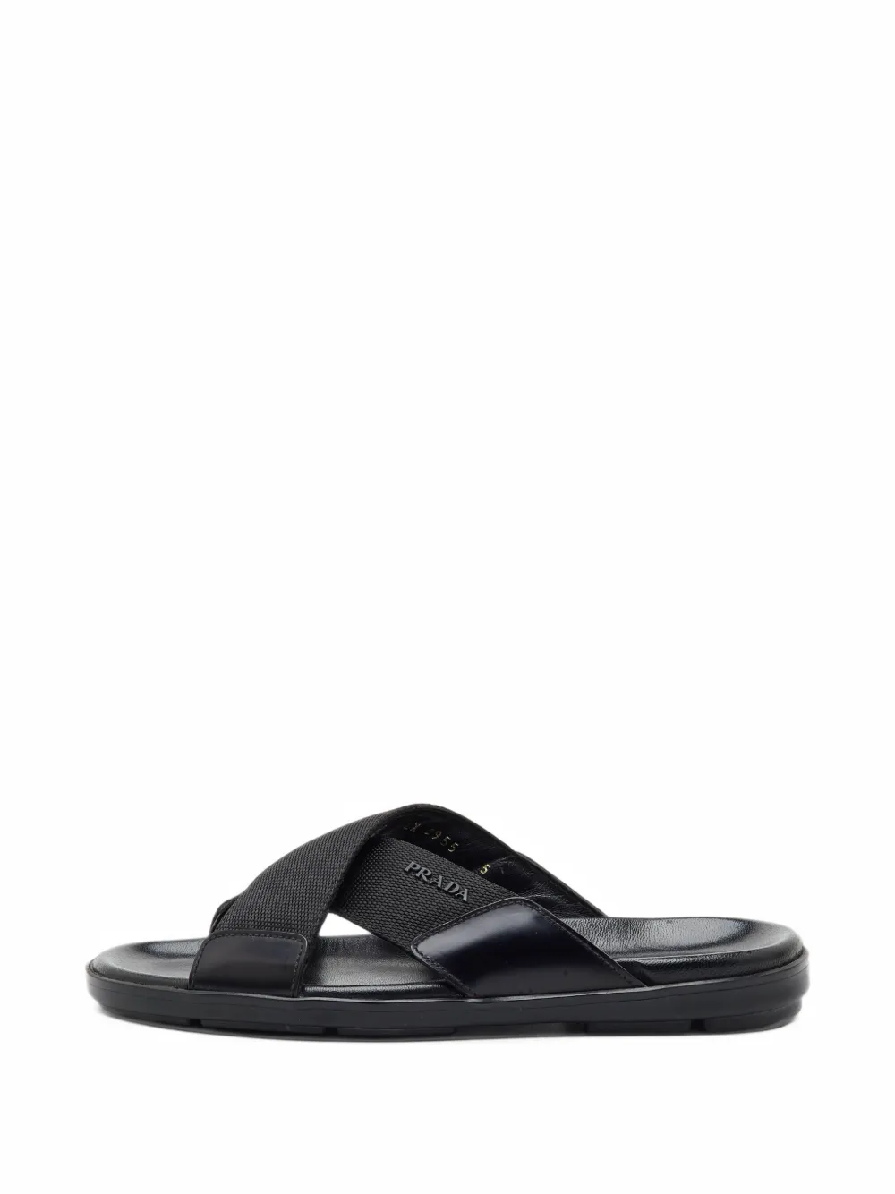 Prada Pre-Owned criss-cross flat sandals - Black