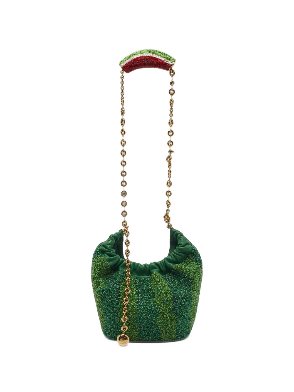 Loewe Pre-Owned 2024 mini Squeeze beaded shoulder bag - Verde