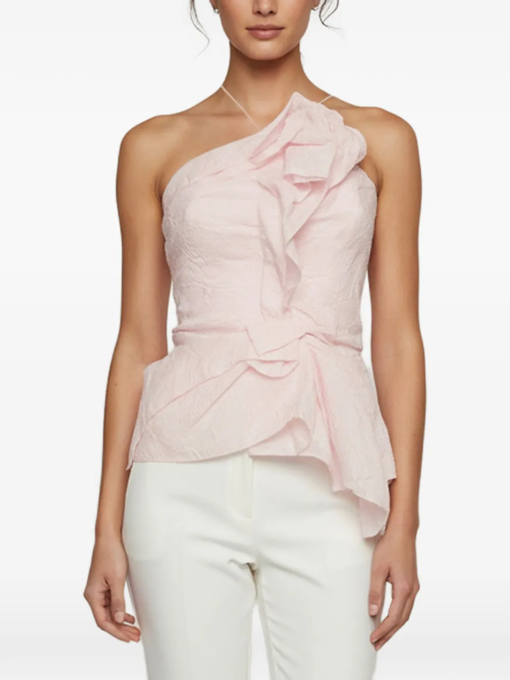 Roland Mouret embossed draped top - Pink