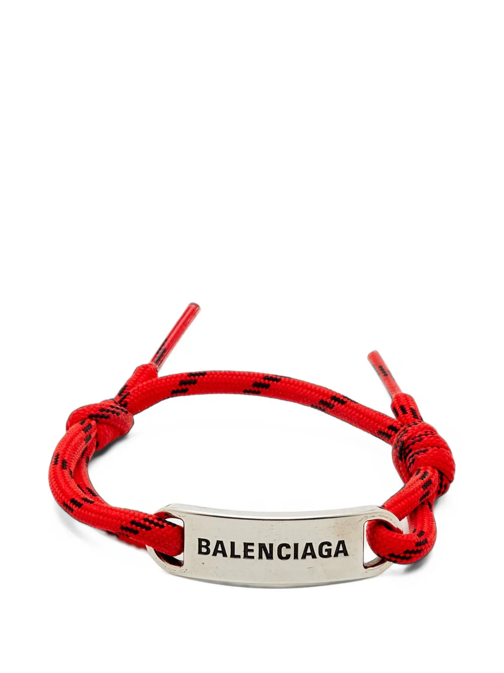 Balenciaga Pre-Owned logo-engraved cord bracelet - Argento
