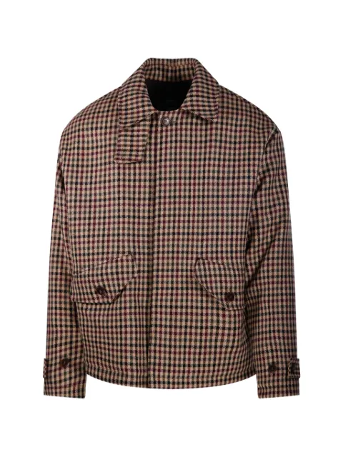 Costumein check-pattern button-fastening jacket