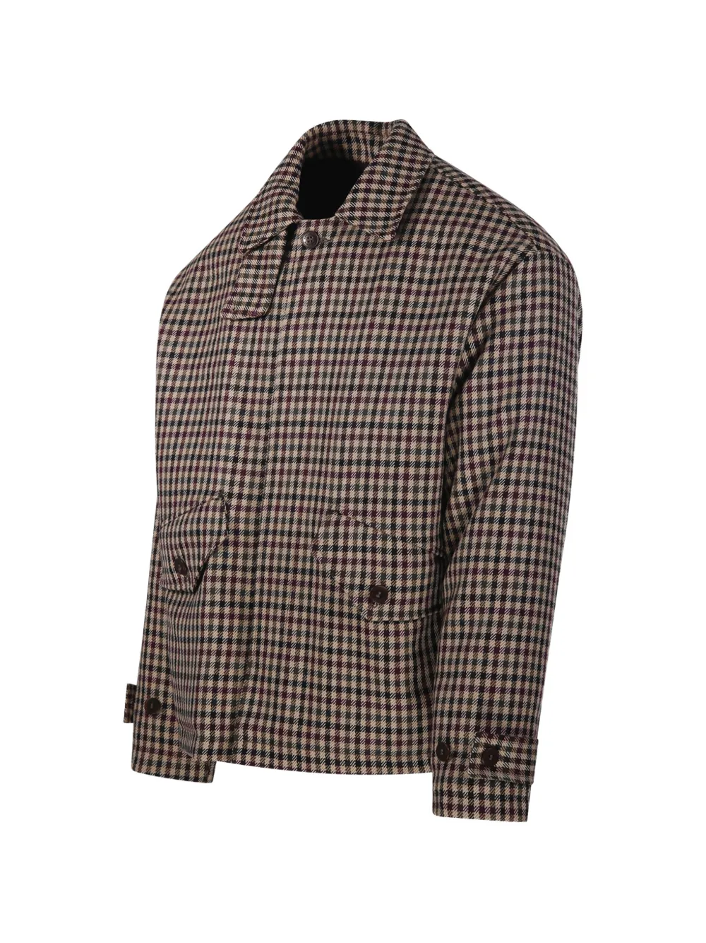 Costumein check-pattern button-fastening jacket Beige
