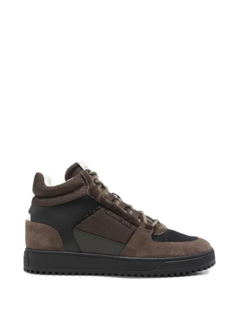 Emporio Armani suede-panelled high-top sneakers