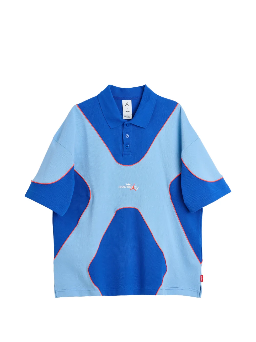 Jordan X Awake Ny Colour-block Polo Shirt In Blau
