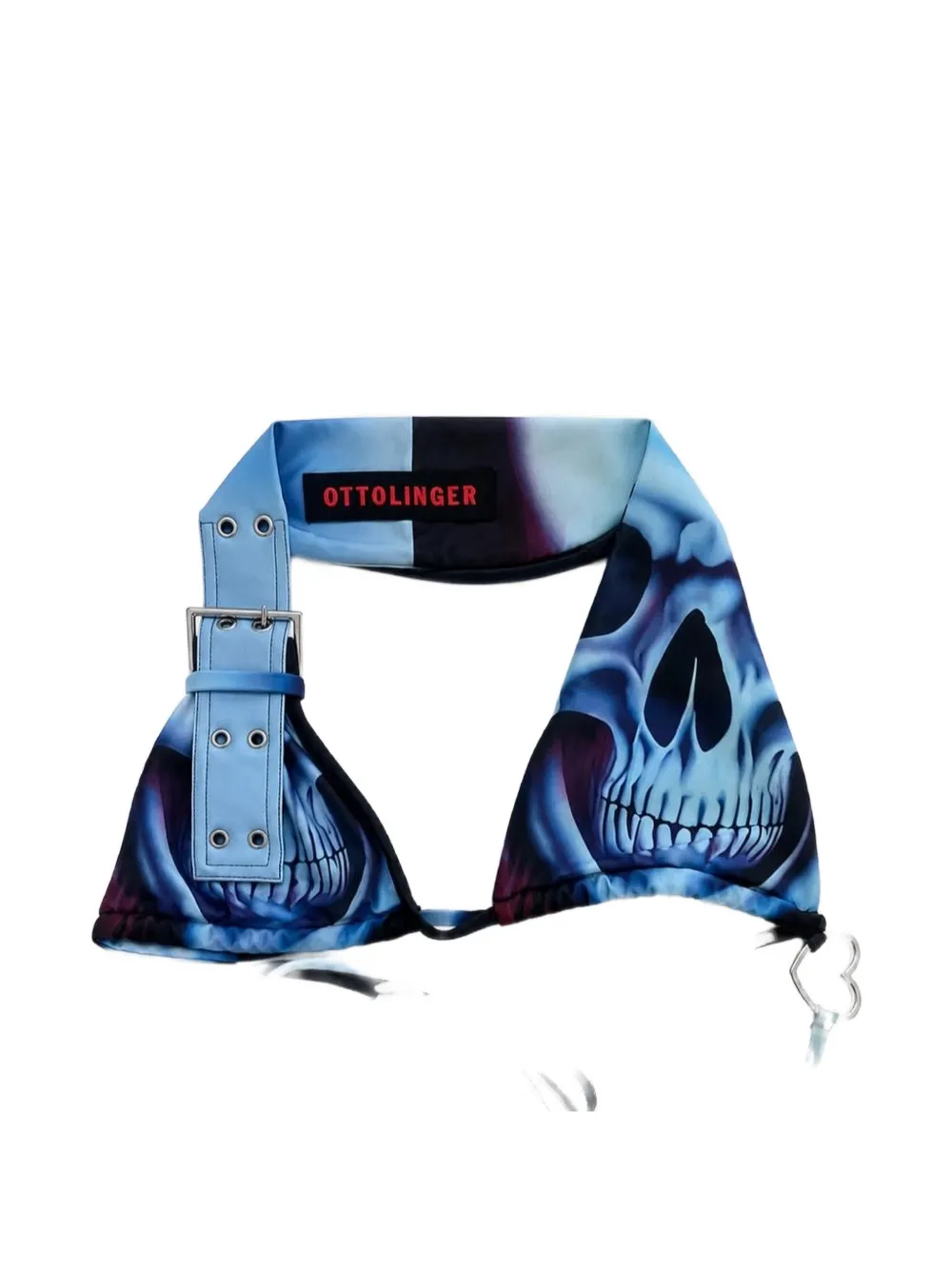 Ottolinger skull-print buckled bikini top Blauw