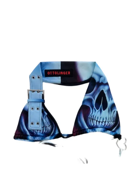 Ottolinger skull-print buckled bikini top